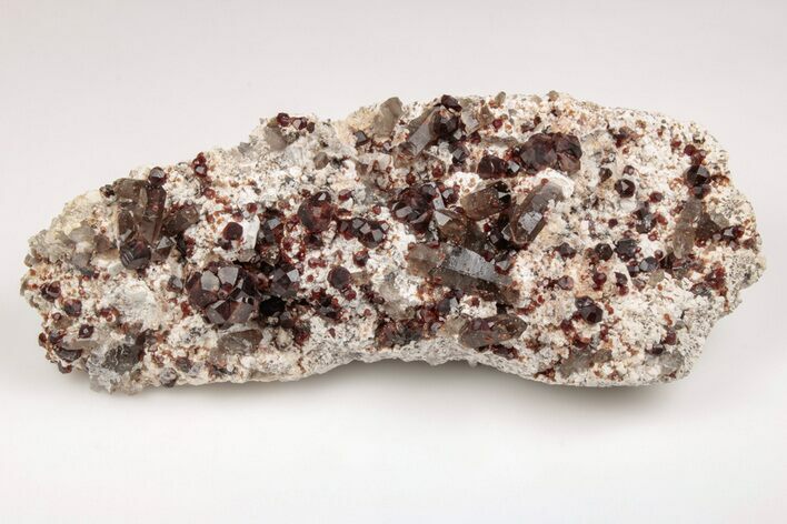 Spessartine Garnets With Smoky Quartz On Feldspar - China #201518